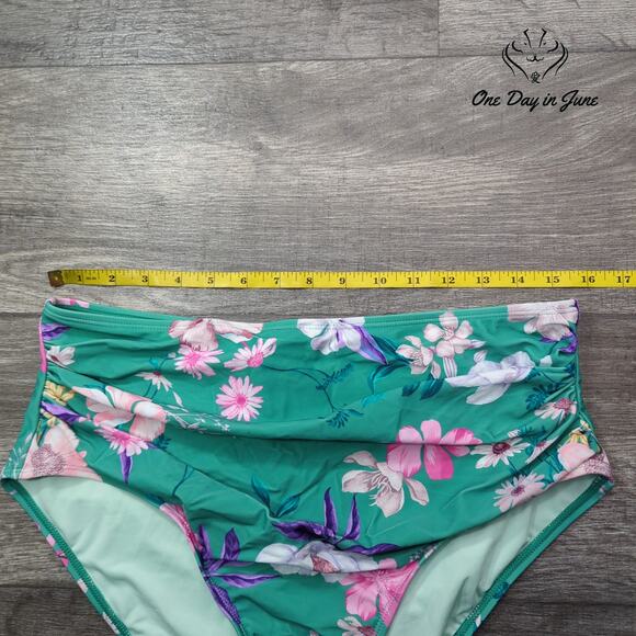 Cupshe Floral Tummy Control Bikini Bottom Size XL - Picture 3 of 5